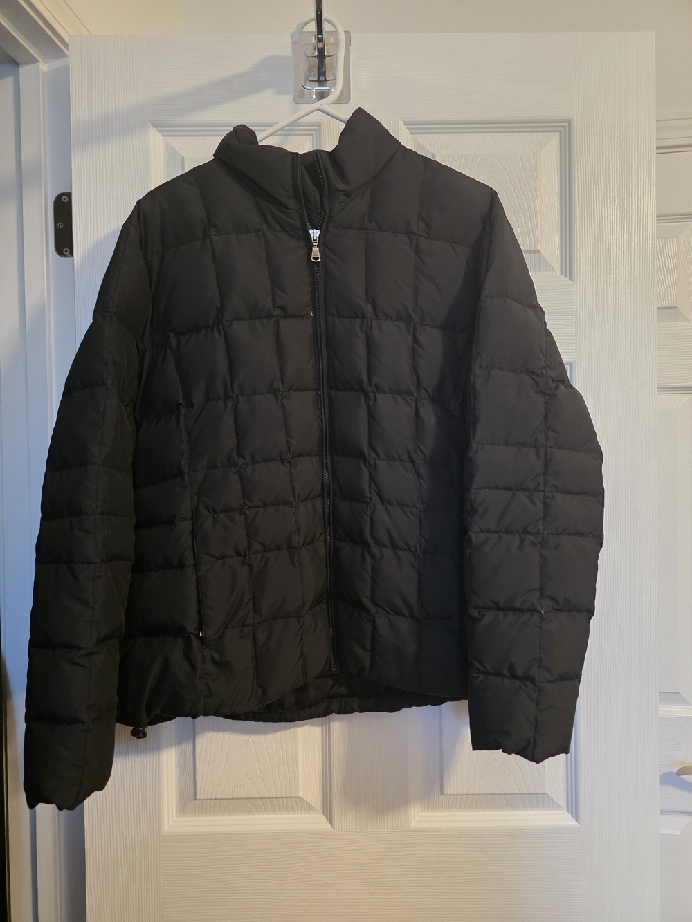 Eddie Bauer Black Down Jacket with Olive Label